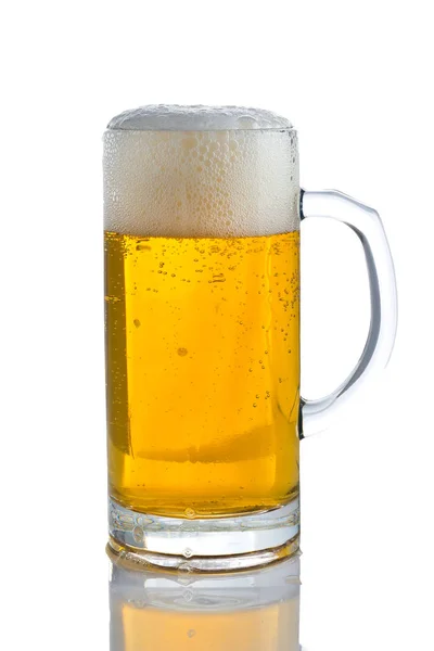 Glass of beer with foam — Stock Photo, Image