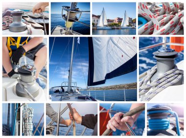 Yat collage.sailboat.yachting kavramı