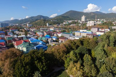 Üstten Görünüm Sochi, Lazarevskoye. Popüler Rus deniz resort.