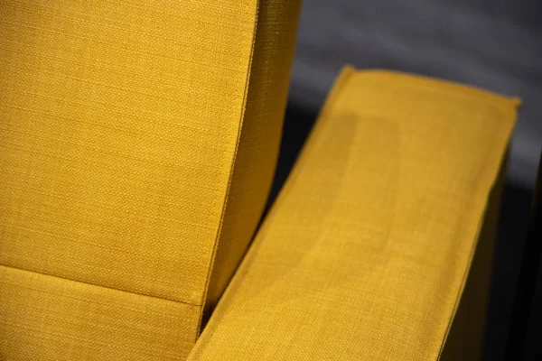 Gele sofa stof textuur, close up — Stockfoto