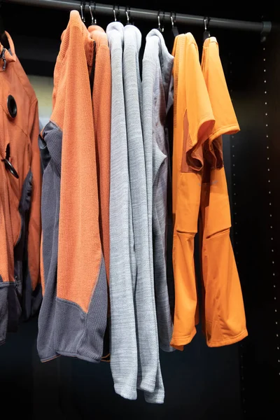 Men's clothing in the closet on a hanger — Stock Photo, Image