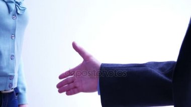 İş ortakları el sıkışma - erkekler ve kadınlar - 4 k