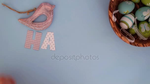 Cartas de papel de Páscoa felizes — Vídeo de Stock