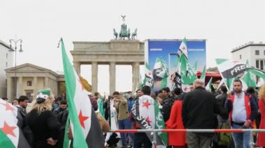 Suriyeli mülteciler Berlin, Almanya, 15 Ekim 2017 gösteri