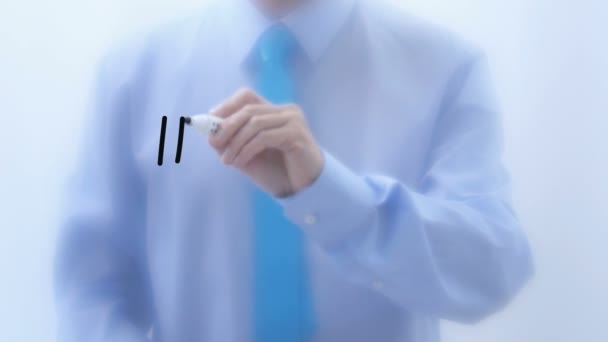 Investment written on glass. Businessman hand writing words with marker pen — Stock Video
