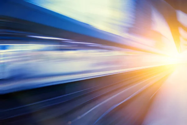 Aceleración súper rápido movimiento de velocidad de la estación de tren — Foto de Stock