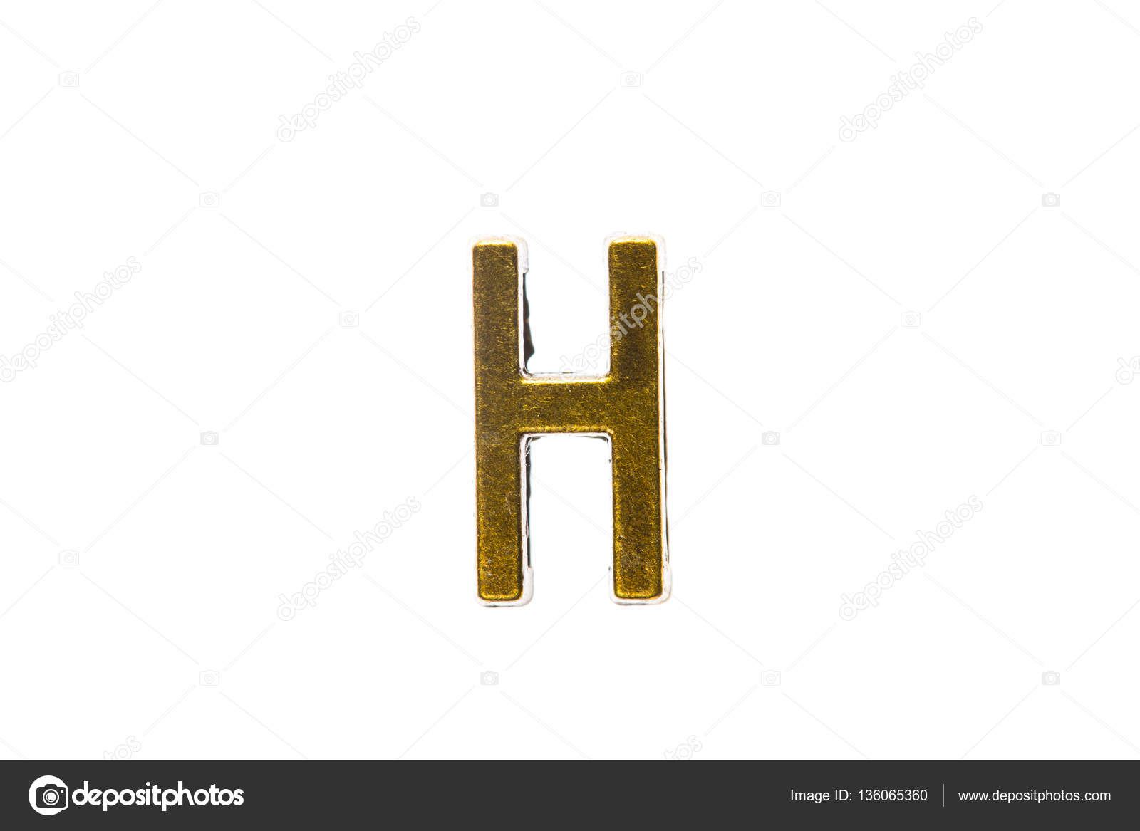 Goldener Buchstabe H Stockfoto C Coffeekai 136065360