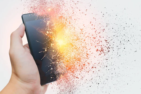 smartphone explosion, blow up cellphone battery or explosive mobile phone