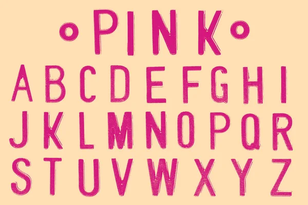 Pink Font, Retro style font face or Font type letter A to Z — Stock Photo, Image