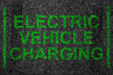 boya metin kelime elektrikli araç şarj, pil motor stop boşluk sürüş ile ayrılmış otopark yuvası