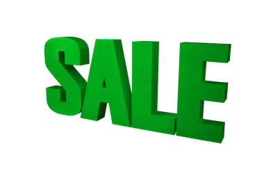 Satılık kelime beyaz yolu ile izole.