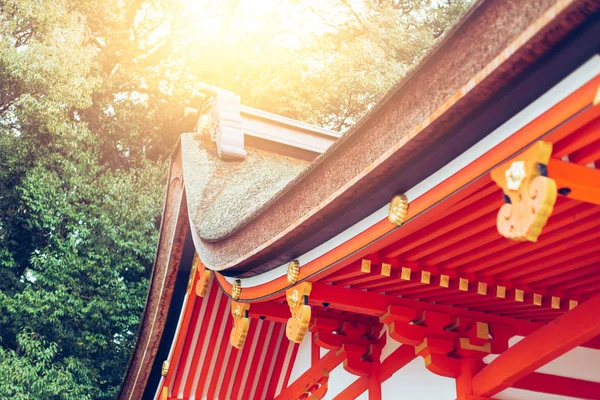 Japán vörös templom Kiotói őszi szezon — Stock Fotó