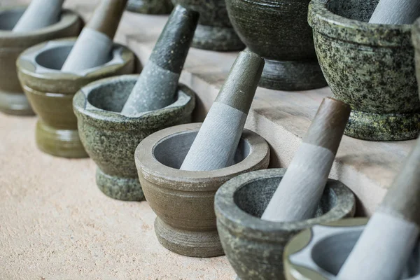 Granite stone mortar sale in Ang Sila, Thailand. — Stock Photo, Image