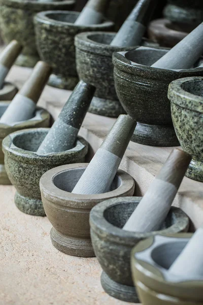 Granite stone mortar sale in Ang Sila, Thailand. — Stock Photo, Image