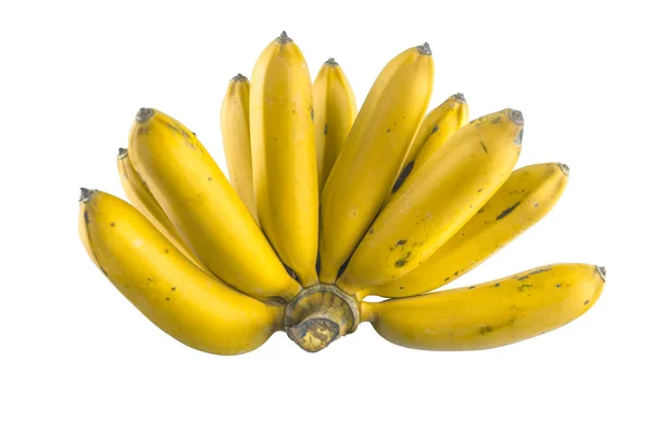 Banana cor amarela madura, fruta popular tailandesa isolado no branco . — Fotografia de Stock