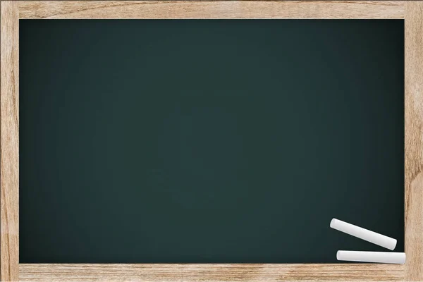 Empty chalkboard, chalk board with chalk in the school space for chalk text — Stock Photo, Image