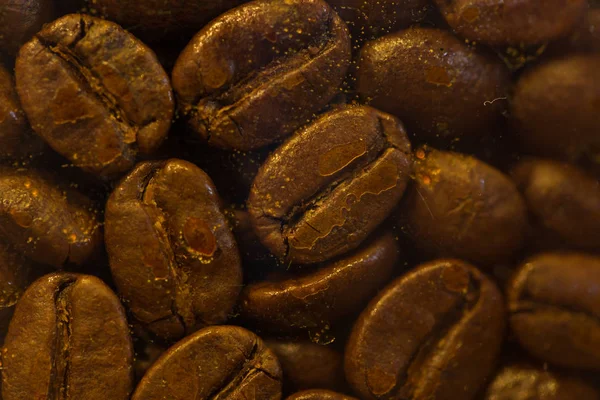 closeup coffee bean with aroma oil