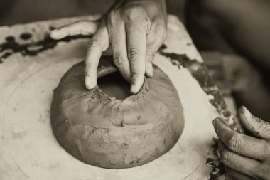 Asya kil heykel sanatçısı, miras geleneksel sanat kültür antika earthware üst düzey profesyonel el zanaat Sukhothai Tayland tarafından yapılan