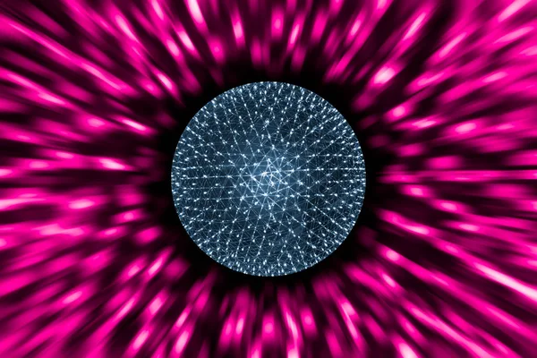 Nucleus of Atom Ball or Nuclear Explode Ray radiation light science concept. — Stock Photo, Image