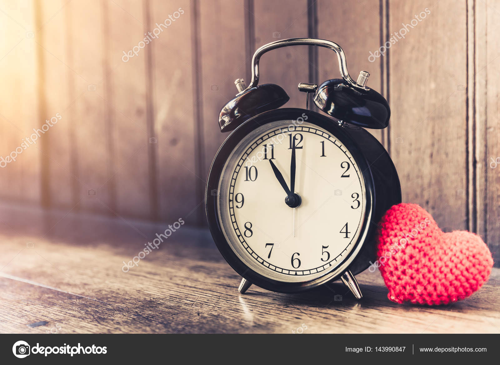 Love clock vintage tone timed 11 o'clock Stock Photo by ©coffeekai