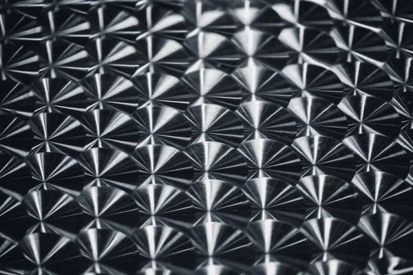 Ezüst fém fényvisszaverő kör spin ecset mintás textúra művészi háttér. — Stock Fotó