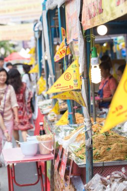 Yaowarat veya Bangkok Çin kasaba aslan vejetaryen Festivali yılında Tayland 2016 yılında dans..
