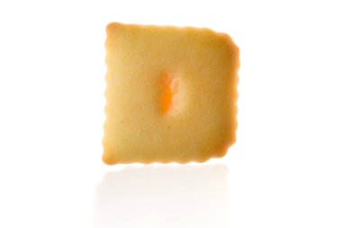 Beyaz yolu ile izole mektup D kurabiye bisküvi İngilizce sermaye yazı tipi.