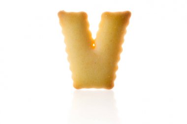 Beyaz yolu ile izole mektup Z kurabiye bisküvi İngilizce sermaye yazı tipi.