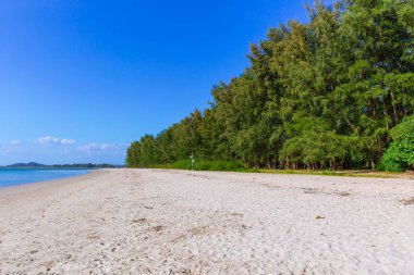 Tayland deniz plaj kum güneş yaz dağ peyzaj tasarımı kartpostal ve takvim arka planı için.