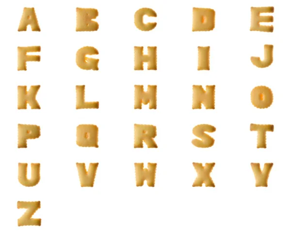 Set collention of Cookie Letter Biscuit english capital font isolated on white. — Stock Photo, Image