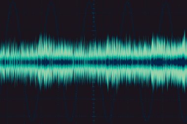 elektronik dalga. ses frekansı dalga. osiloskop dijital dalga sinyali yeşil ekran illüstrasyon.
