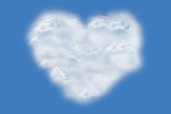 Heart Cloud. Heart icon made from white cloud. love sky concept.