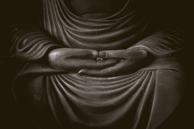 closeup el Buda, peacful Asya Buda zen tao din sanat stil heykeli.