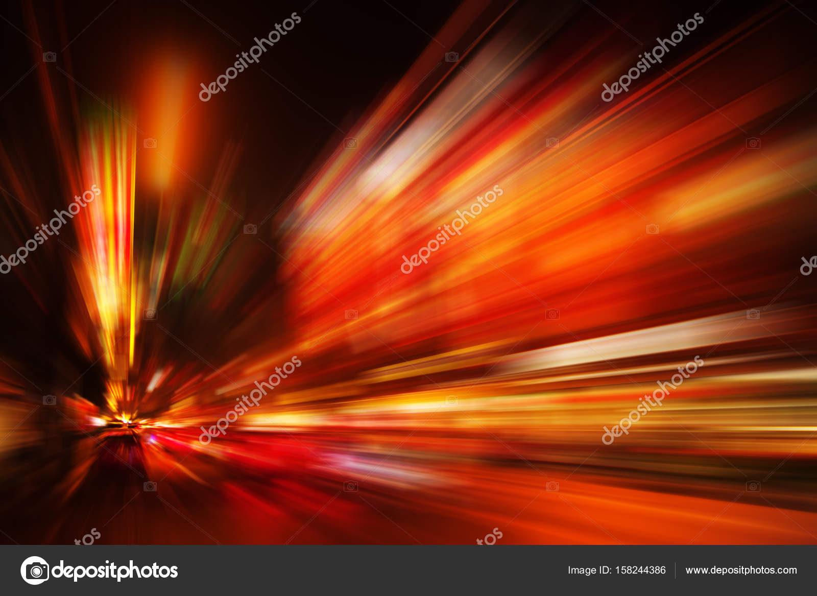 China red motion blur fast business and technology background concept,  Acceleration super zoom blurry night road. Stock Photo by ©coffeekai  158244386