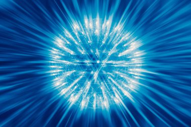 Nükleer Atom çekirdeği patlayacak atom bombası kırmızı sıcak ışın radyasyon ışık illüstrasyon kavramı.