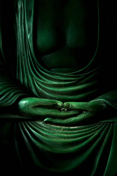 Χέρι του Βούδα διαλογισμού σημάδι της ειρηνικής από ασιατική θρησκεία του βουδισμού Ζεν και Ταο. — Φωτογραφία Αρχείου