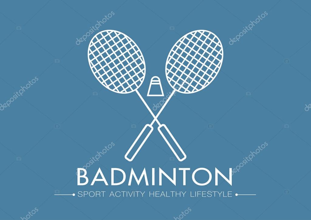Badminton logo vector sport flat simple illustration art design.