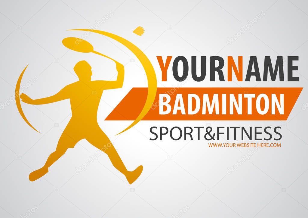 Badminton court business brand logo vector sport flat simple illustration art design.