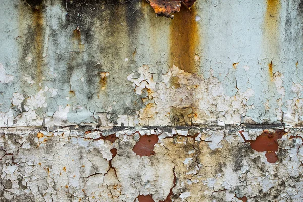 Sujo velho Rusty Grungy descascar a pintura de parede. — Fotografia de Stock