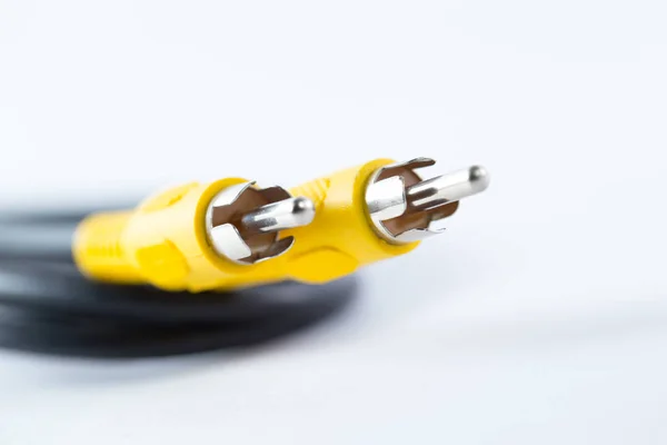 Av cable, video coaxial analog head shallow depth of field blur for background — Stock Photo, Image