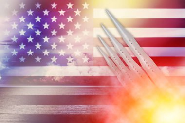 Bize Amerika ICBM füze nükleer bomba testi illüstrasyon kavramı için öğle yemeği.