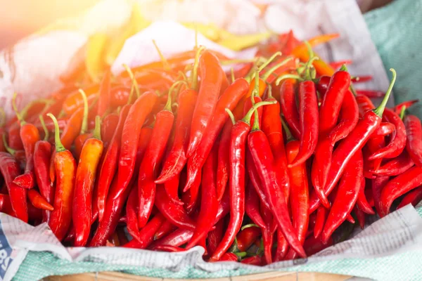 Κόκκινη καυτή τσίλι συστατικό τροφίμων από εύνοια ζεστό και πικάντικο ταϊλανδικό τροφίμων. — Φωτογραφία Αρχείου