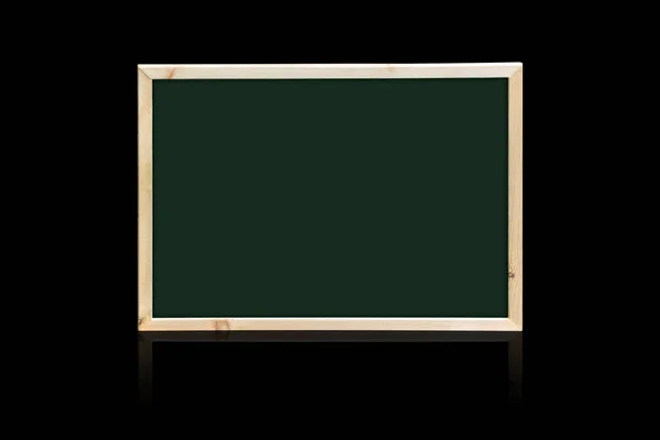 Black board or chalkboard wood frame isolated on black — Stock Photo, Image