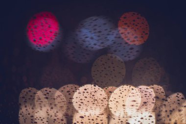 gece bulanıklık bokeh yol vintage renk tonu yağmur