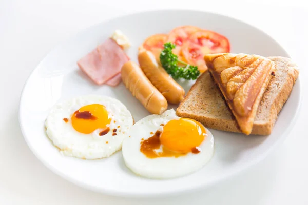 Reggeli reggeli étkezés-az jó, egészséges, és a szív — Stock Fotó