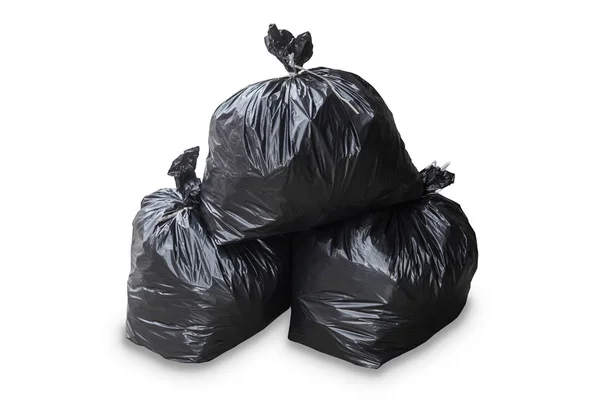 Grupo de saco de lixo isolado corte no fundo branco — Fotografia de Stock