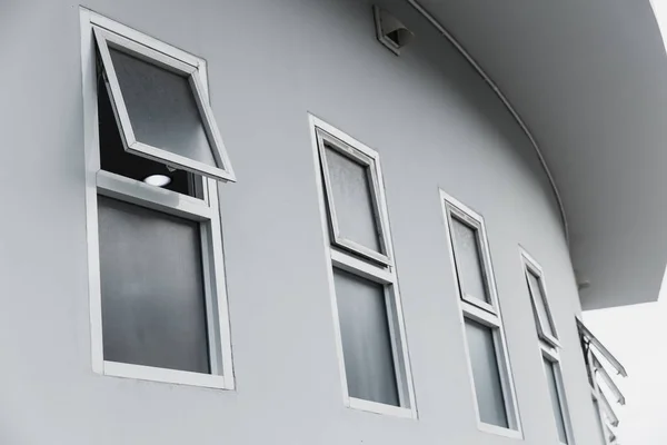 office row windows open for inside building air flow modern home office aluminium push windows.