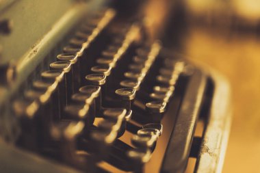 closeup eski türü yazar tuş takımı vintage renk tonu