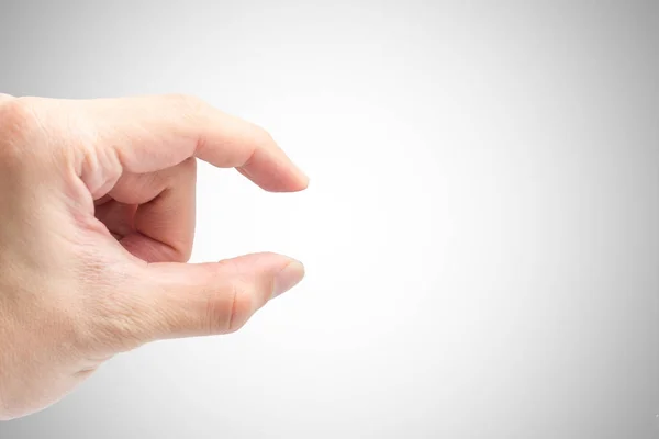 Dedo de la mano masculino recoger o agarrar la postura de primer plano tiro aislado en blanco con camino de recorte —  Fotos de Stock