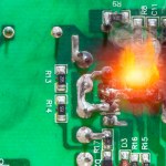 PCB circuit board electricity short circuit fire and burning